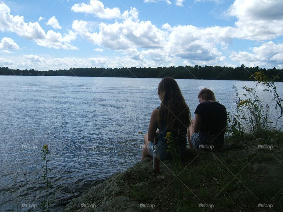 resting at the lake