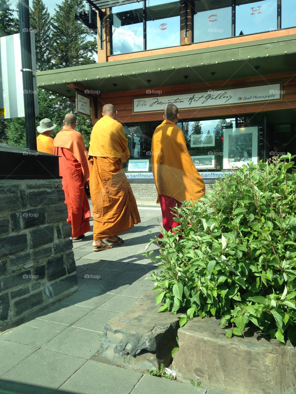 Monks doing some shopping