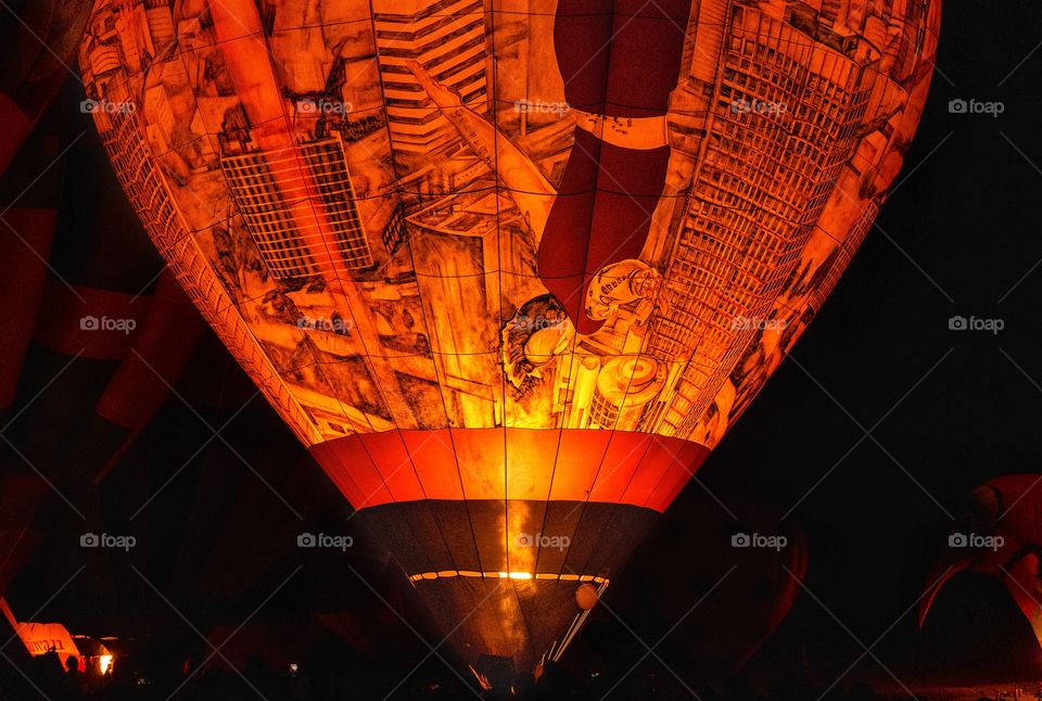 Clourful balloon night in Chiang Rai , Thailand