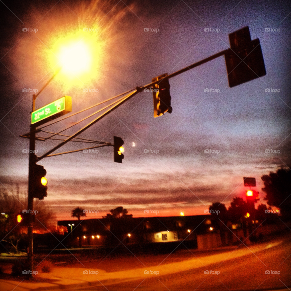 street light night phoenix arizona by nrrs