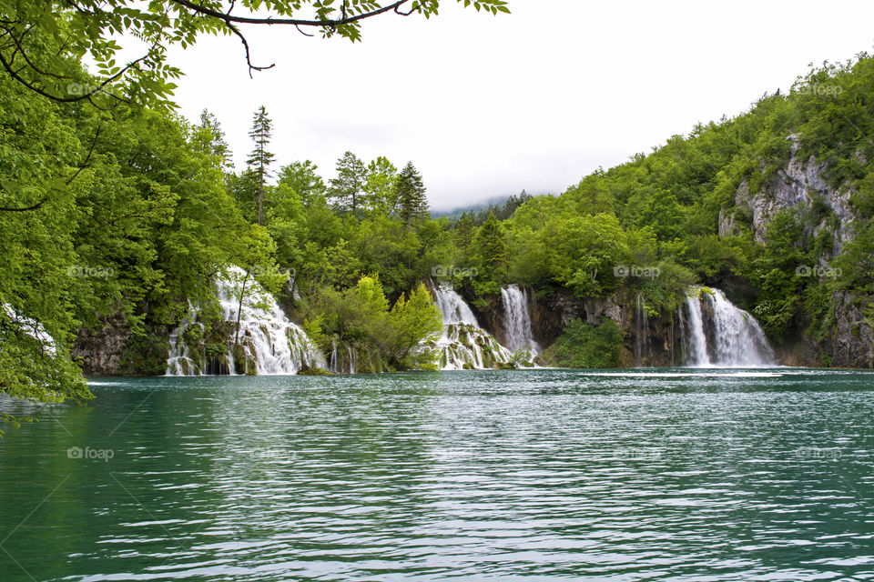 Beautiful small waterfalls on the river