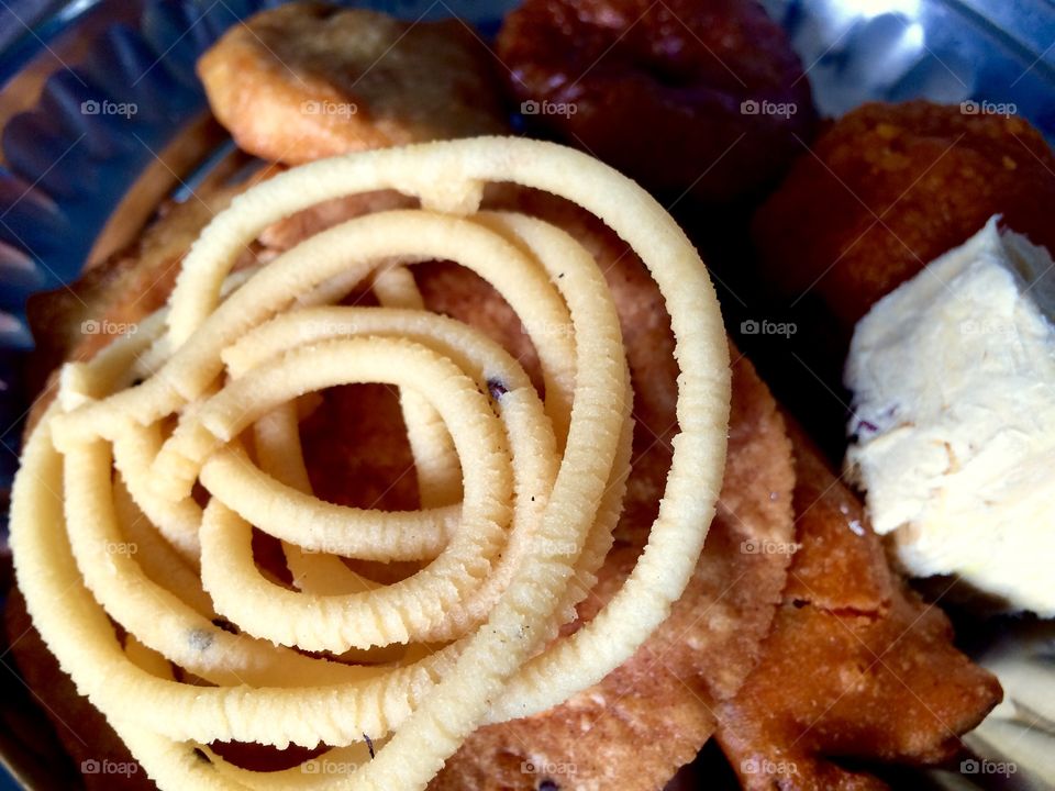 prepared food and sweets for diwali festival 