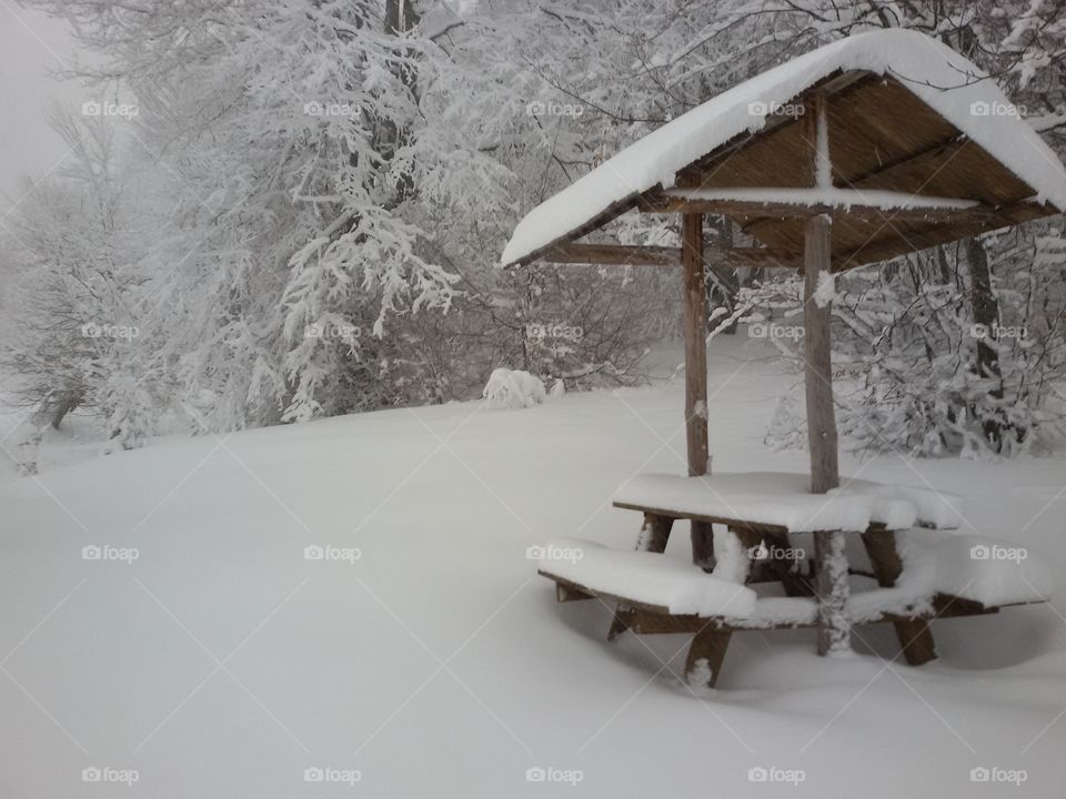 winter time mountain with snow