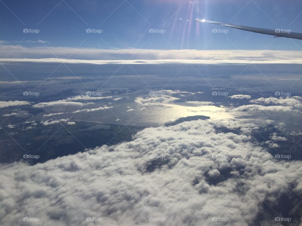 A view of San Fransisco, California from The Plane