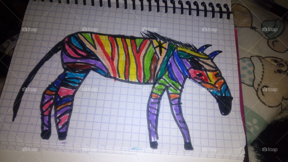 coulered zebra by my little girl