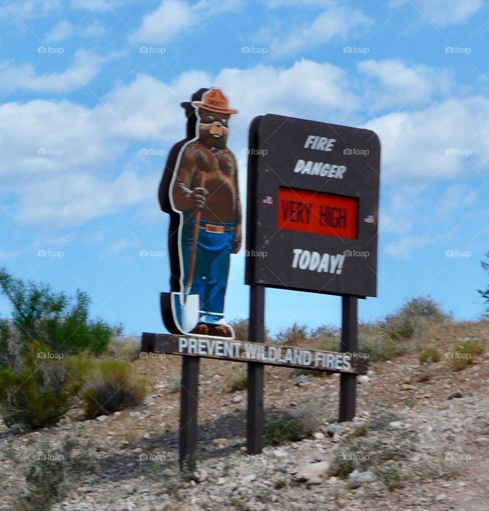 Smokey the Bear at Red Rock Canyon..