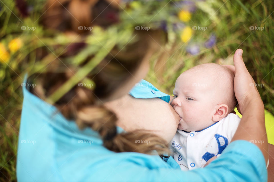 Mother breastfeeding her baby