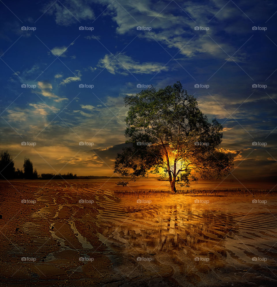 sunset at tanjung beach