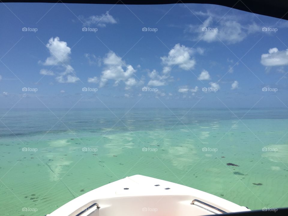 Sea serenity. Day out on the boat, looking for a sandbar