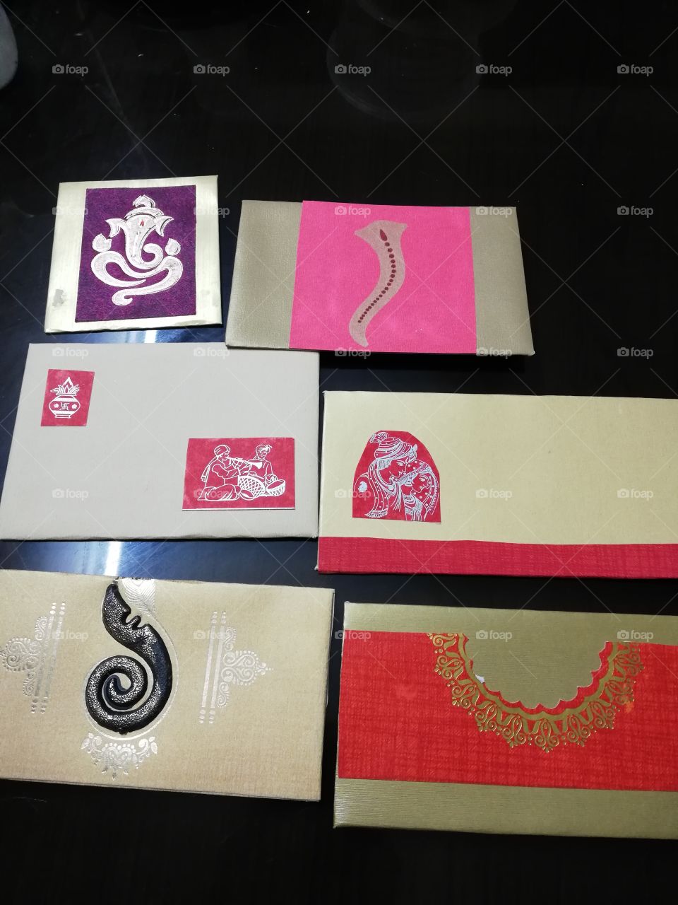 Handmade envelopes from old cards