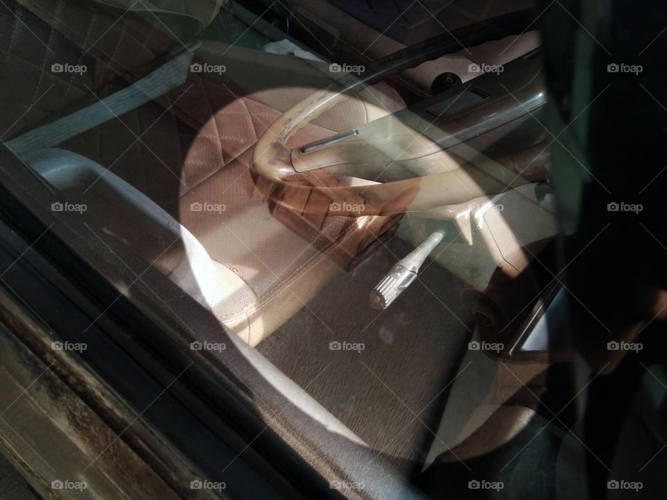 looking through the window of the car