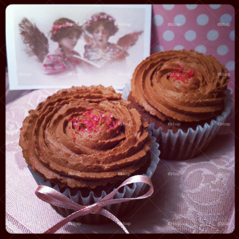pink cupcakes chocolate angels by brazilfemale