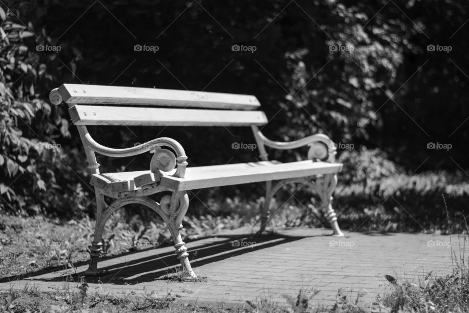 Close-up of empty bench