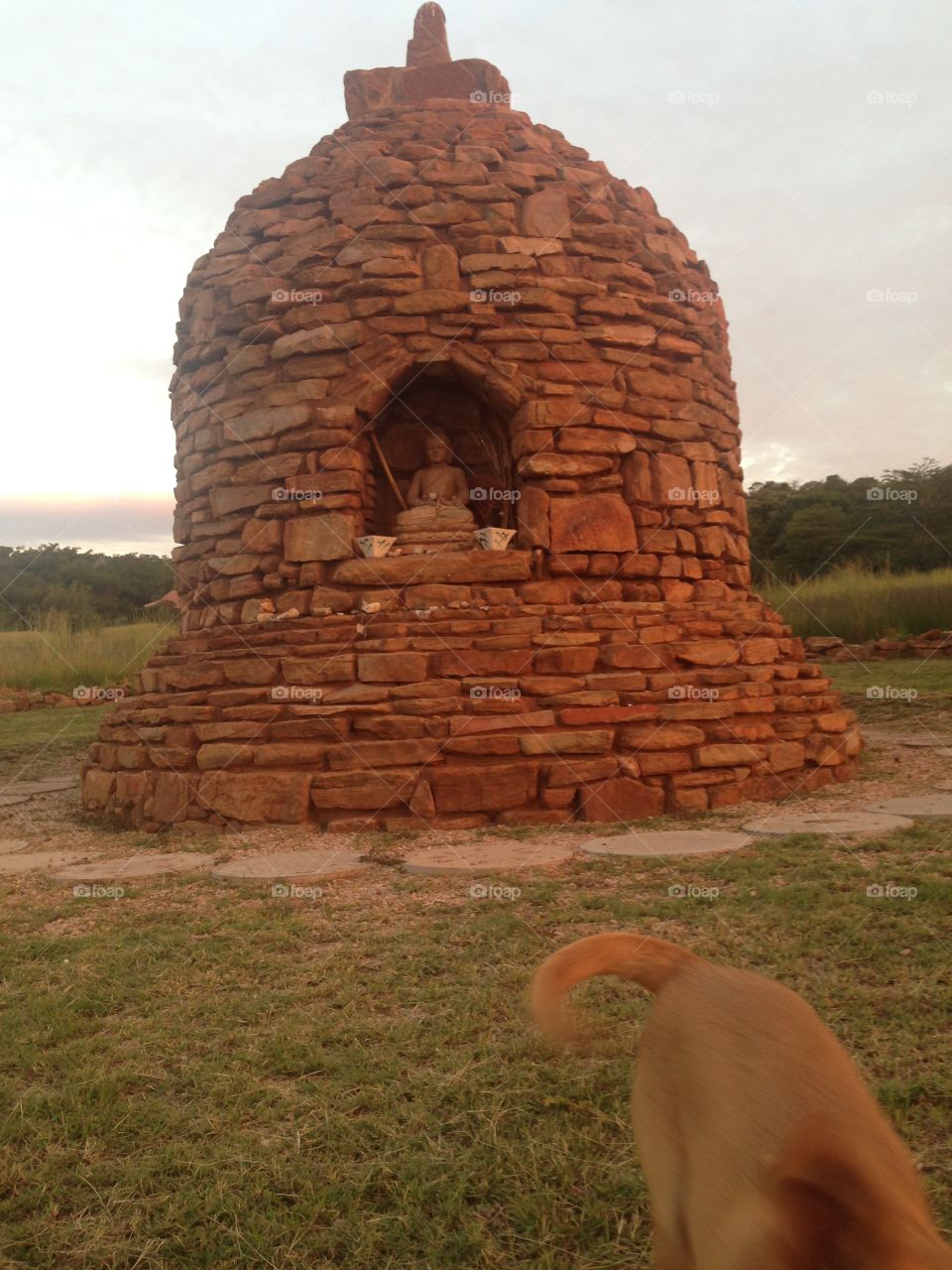 Buddhist stupa for walking meditation and offering