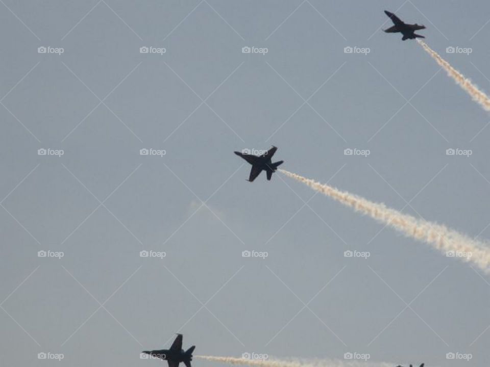 Blue Angels flying in a formation