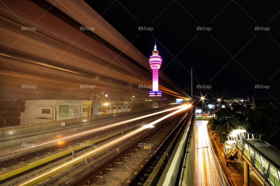 Line of train and car