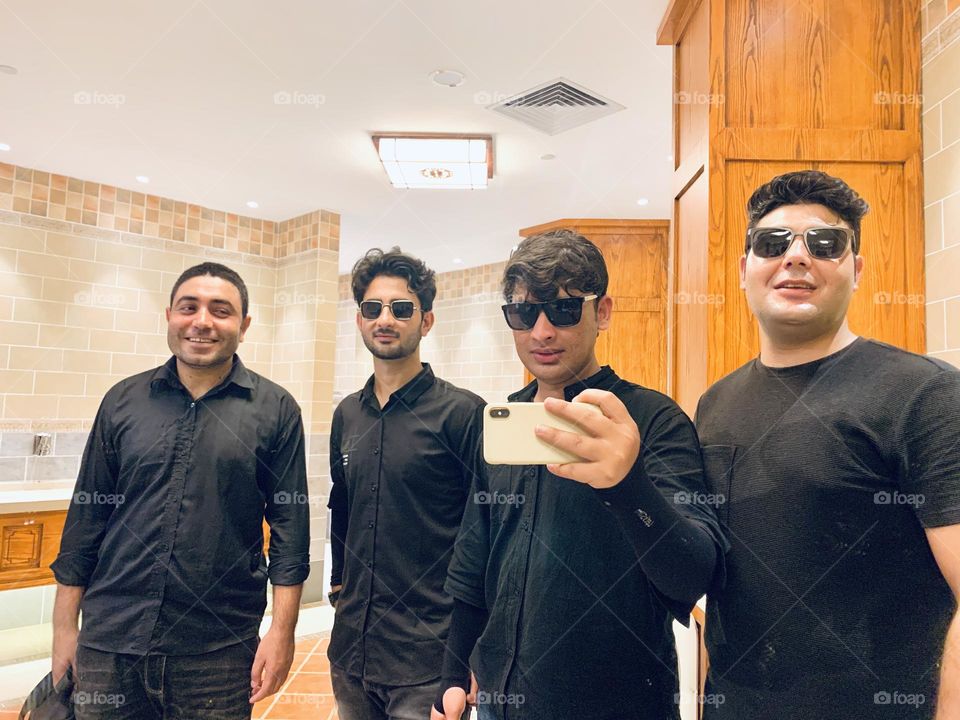 Selfi with friends together 