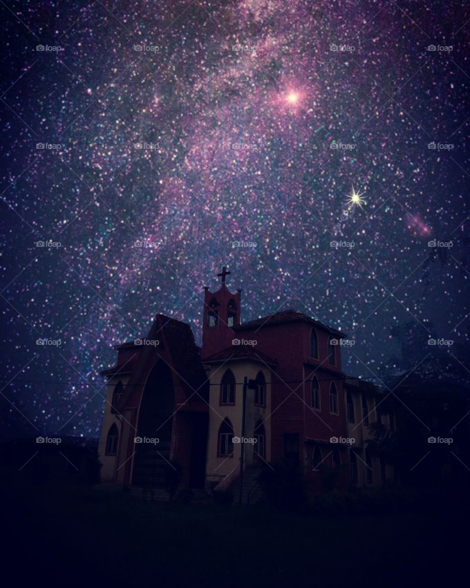 this is beautiful church in my village and this photo of night