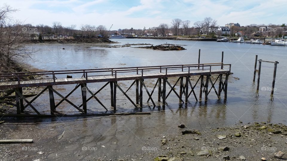 Low tide at abandoned dock