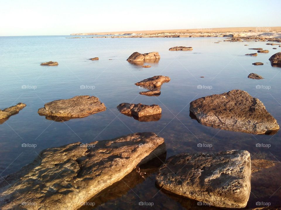 Water, No Person, Seashore, Rock, Beach