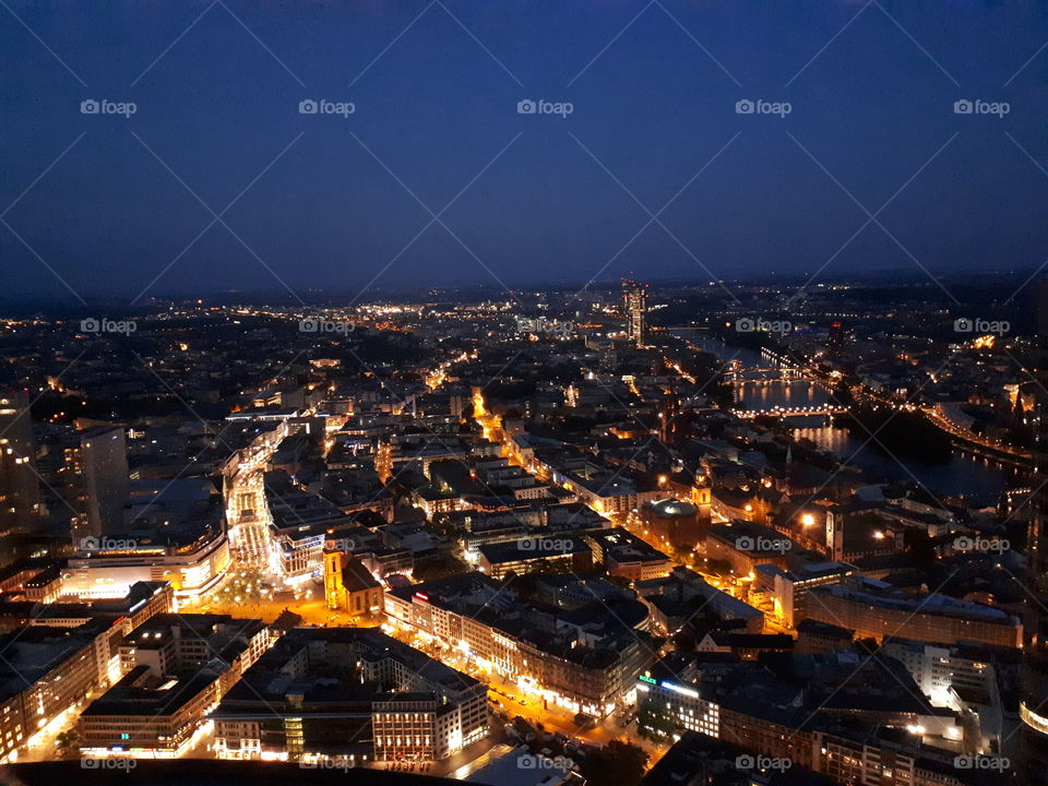 iluminated city at night