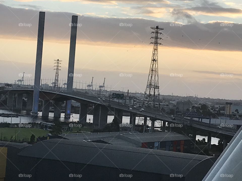 View of Bottle Bridge and Melbourne City landscapes from Melbourne Star