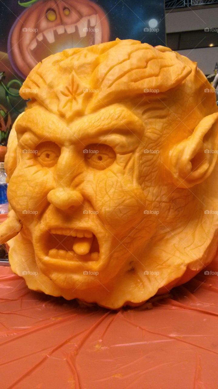 Dying Pumpkin. I was asked to be a display pumpkin carver at a pumpkin carving festival in Hawaii. This monster took 6 hours and was my second carve ever! It was great fun to be able to do it!