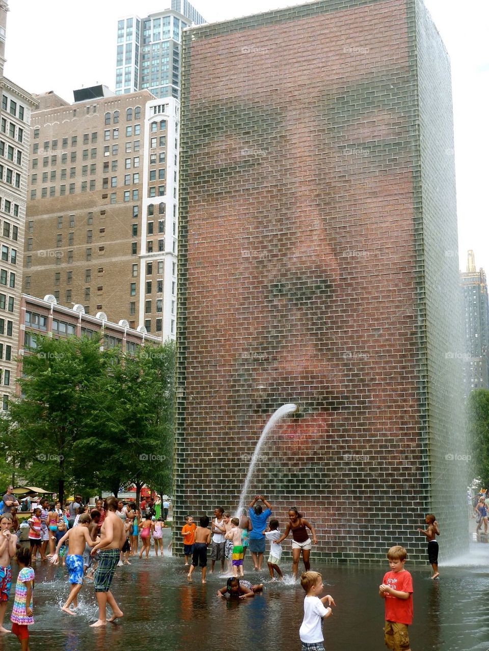 Crown fountain, millennium park Chicago 