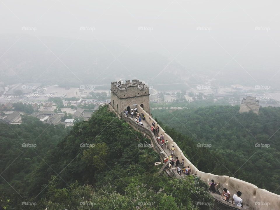 Great Wall of China, cloudy day, travel