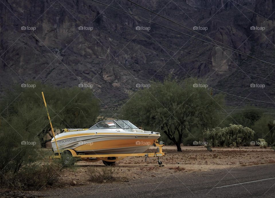 Boat for sale in the desert 