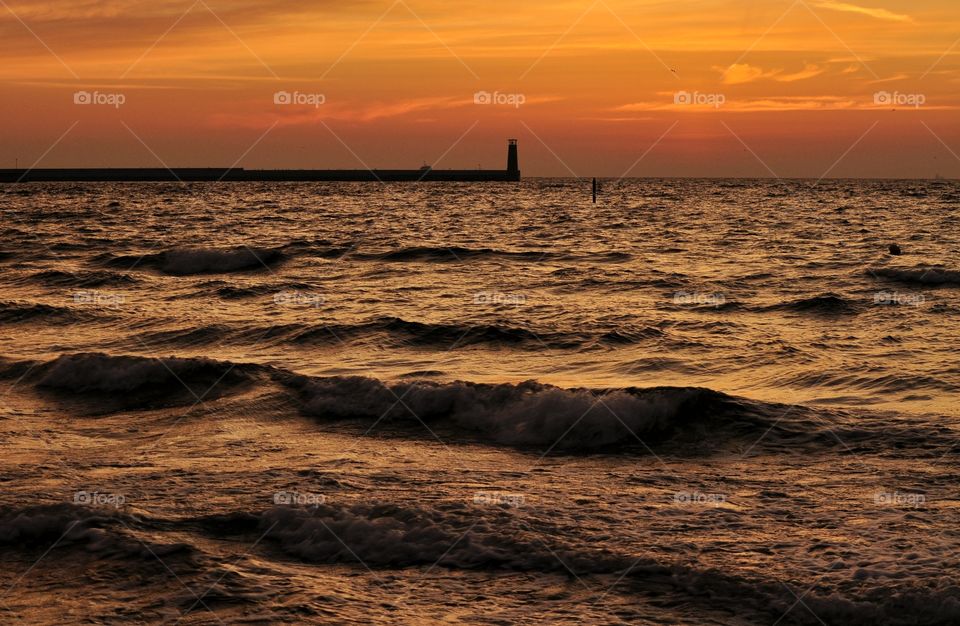 sunrise time at the baltic sea coast