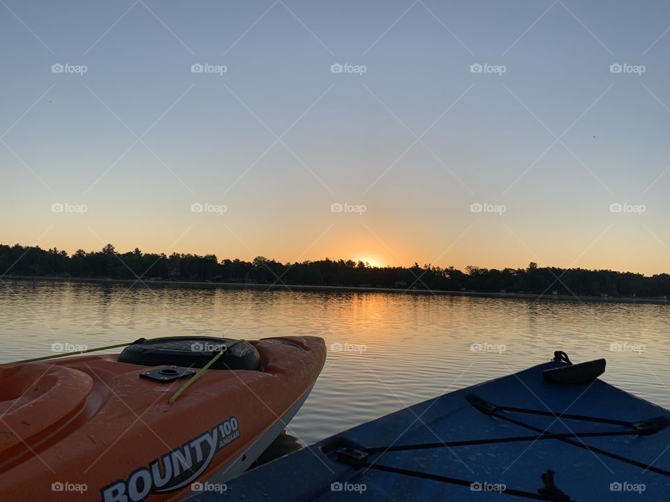 Kayaking Sunrise on the Lake