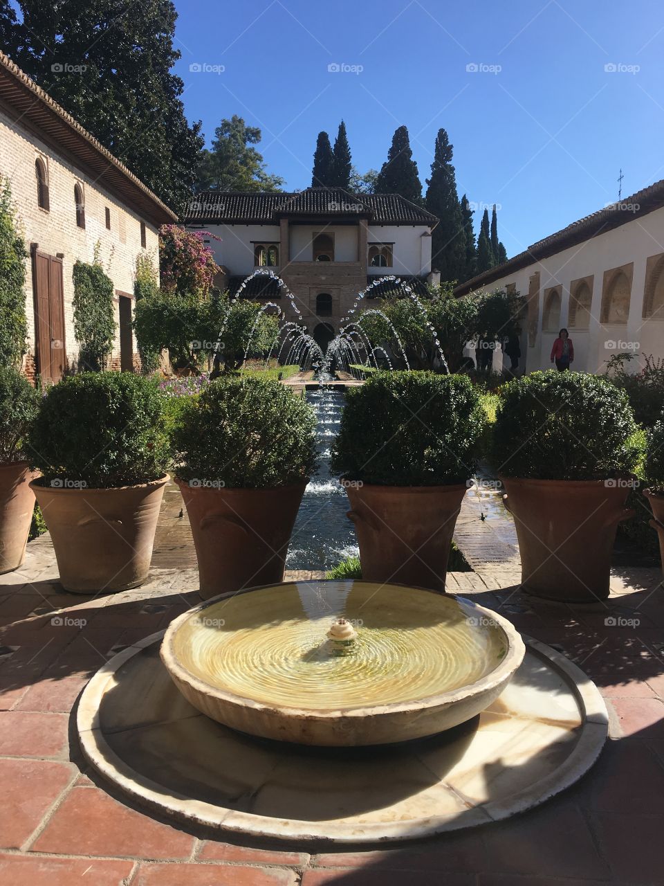 Fountains in a Spanish garden 