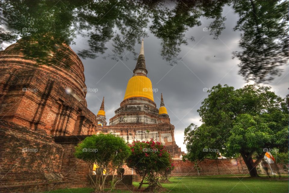 Ruins of a buddhist temple in Ayuathaya Thailand