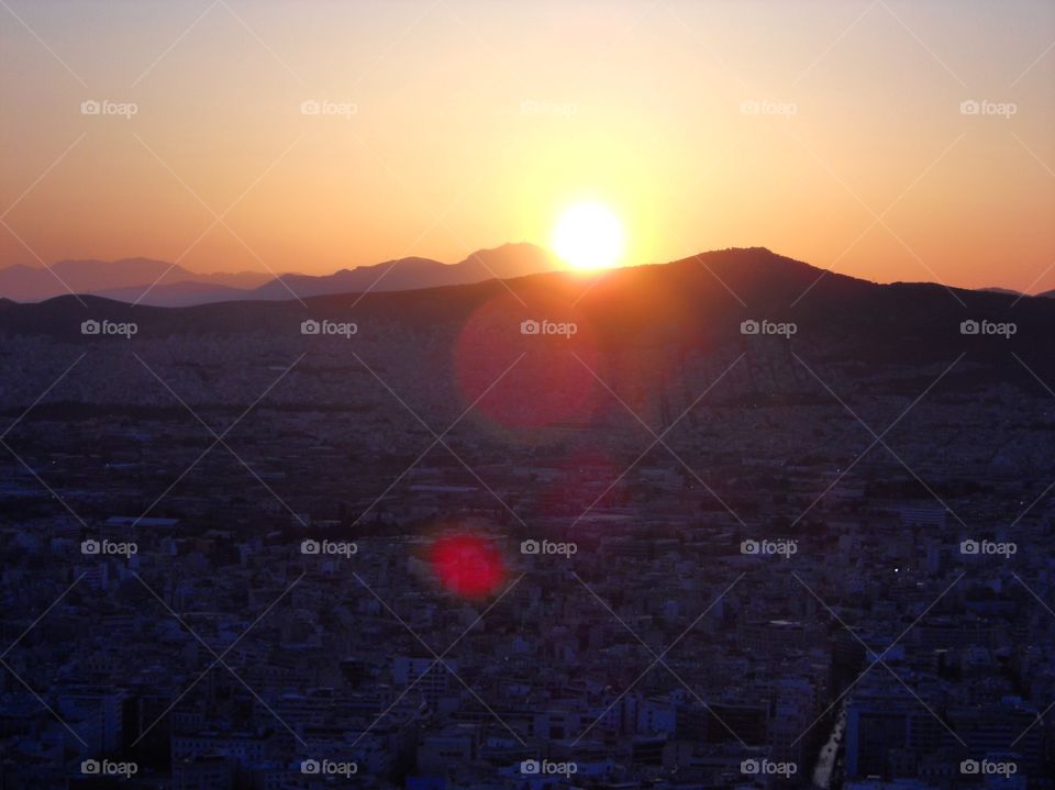 Sunset over Athens