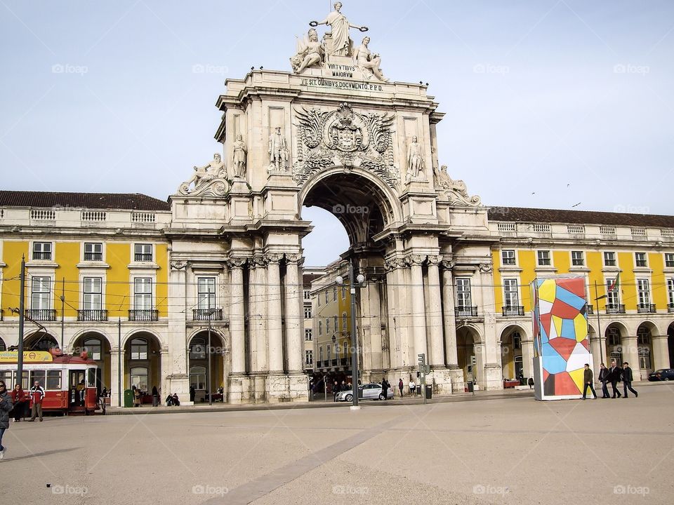 Arco Triunfal. Arco Triunfal da Rua Augusta, Plaza del Comercio (Lisboa - Portugal)