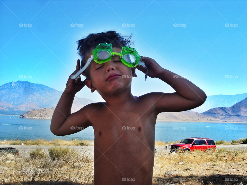 happy children lake kid by analia