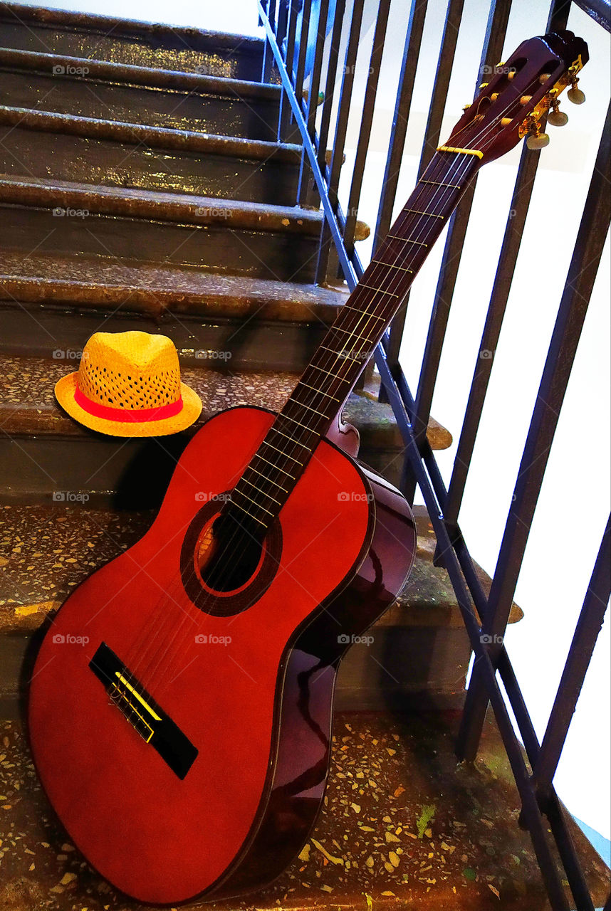 Guitar and hat