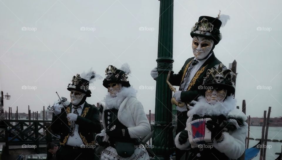Carnevale di Venezia. Maschere in posa.