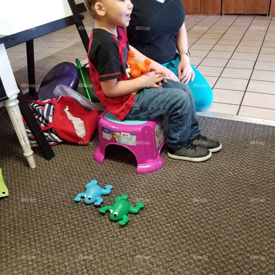 Boy playing with toys