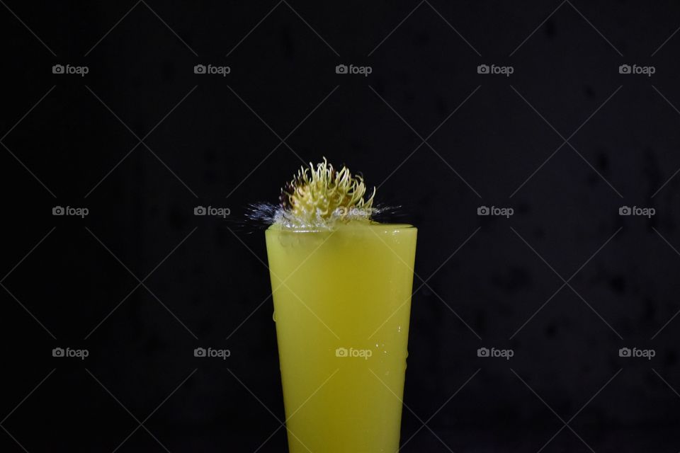 fresh fruit falling into the juice