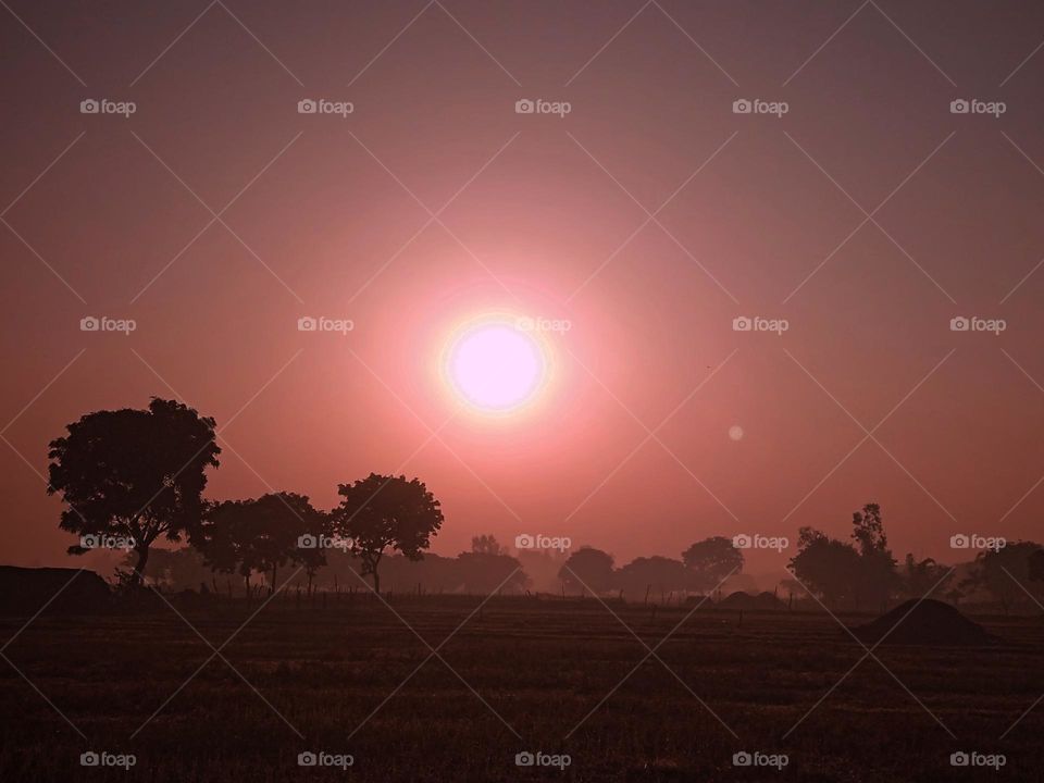 sunrise time of summer season of indian country