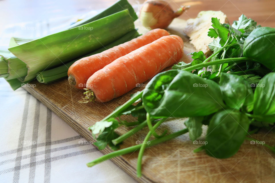 Vegetables for making soup 
