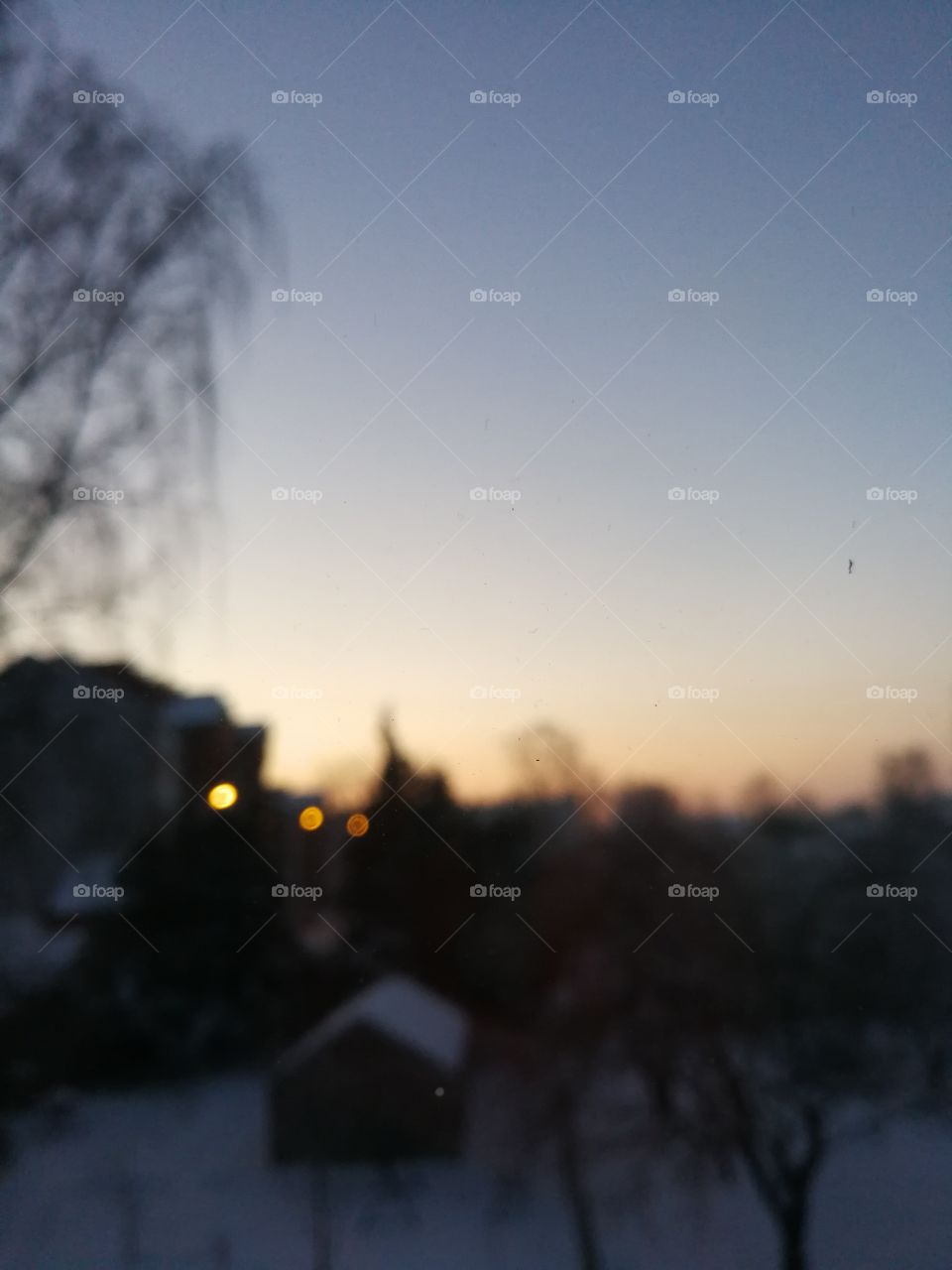Winter Sunset Blured