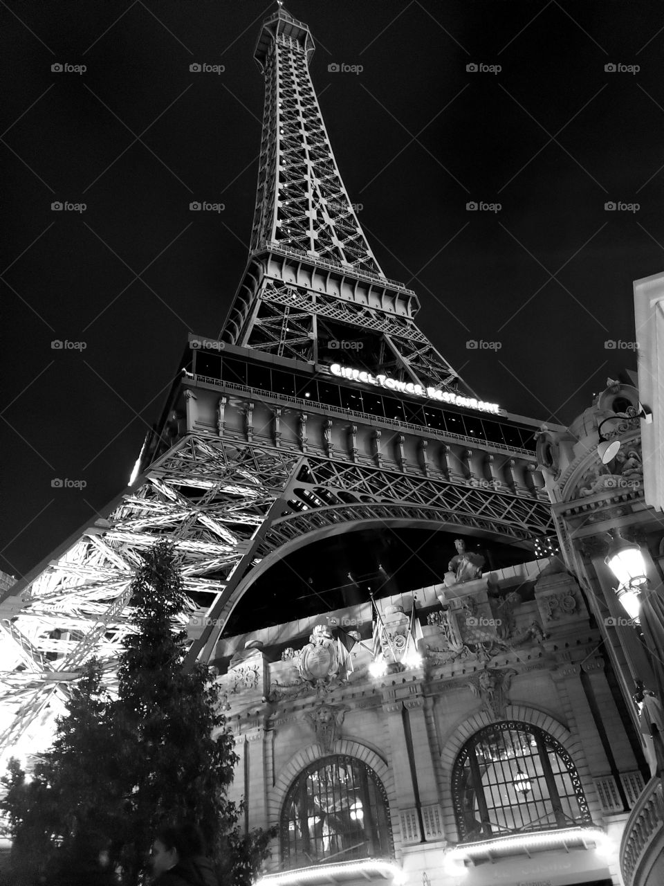 Replica of The Eiffel Tower on  the Las Vegas Strip .