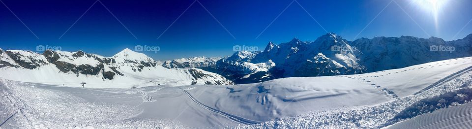 Swiss mountain panoramic, Mürren, Jungfrau, Eiger