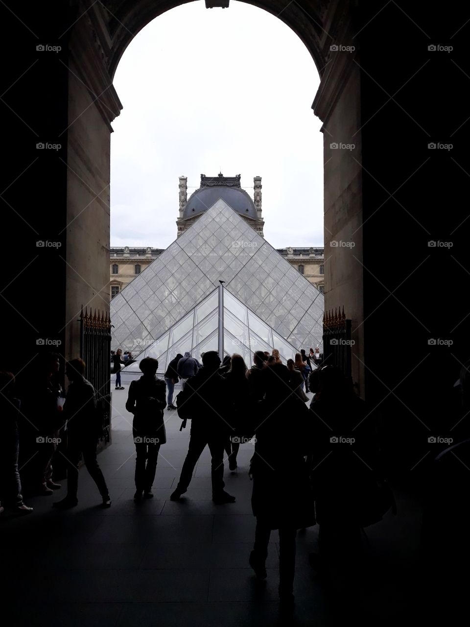 Entrance of the Louvre Museum in Paris.