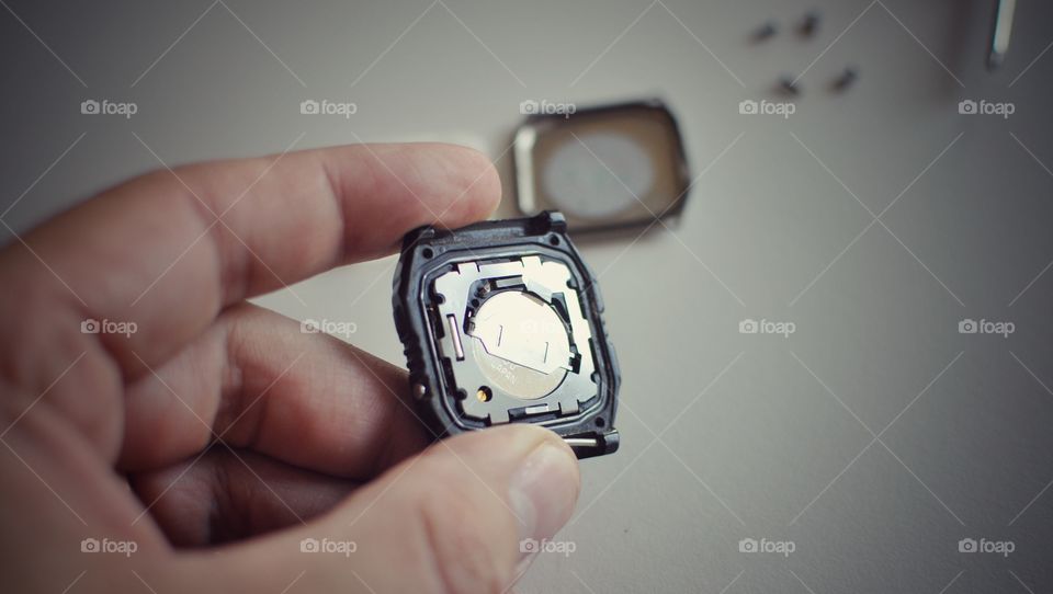 Battery change on digital watch