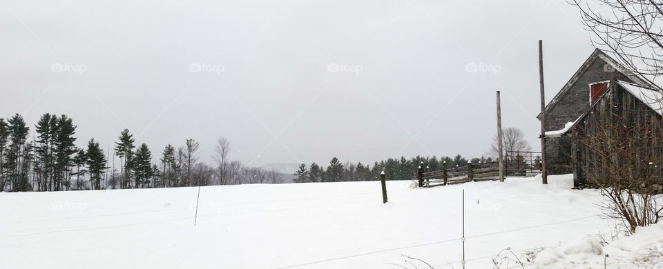 snowy farm