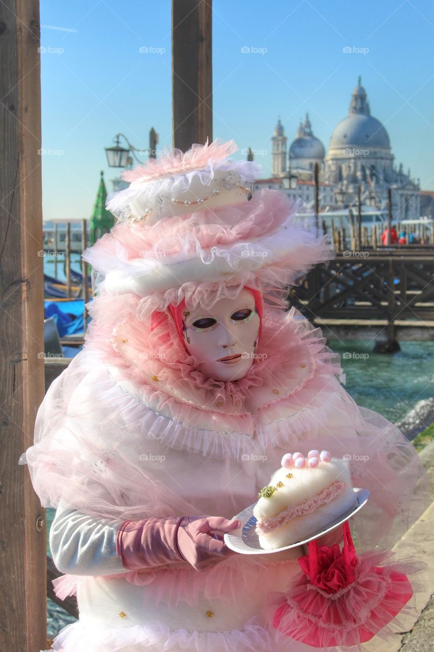 Pink cake lady